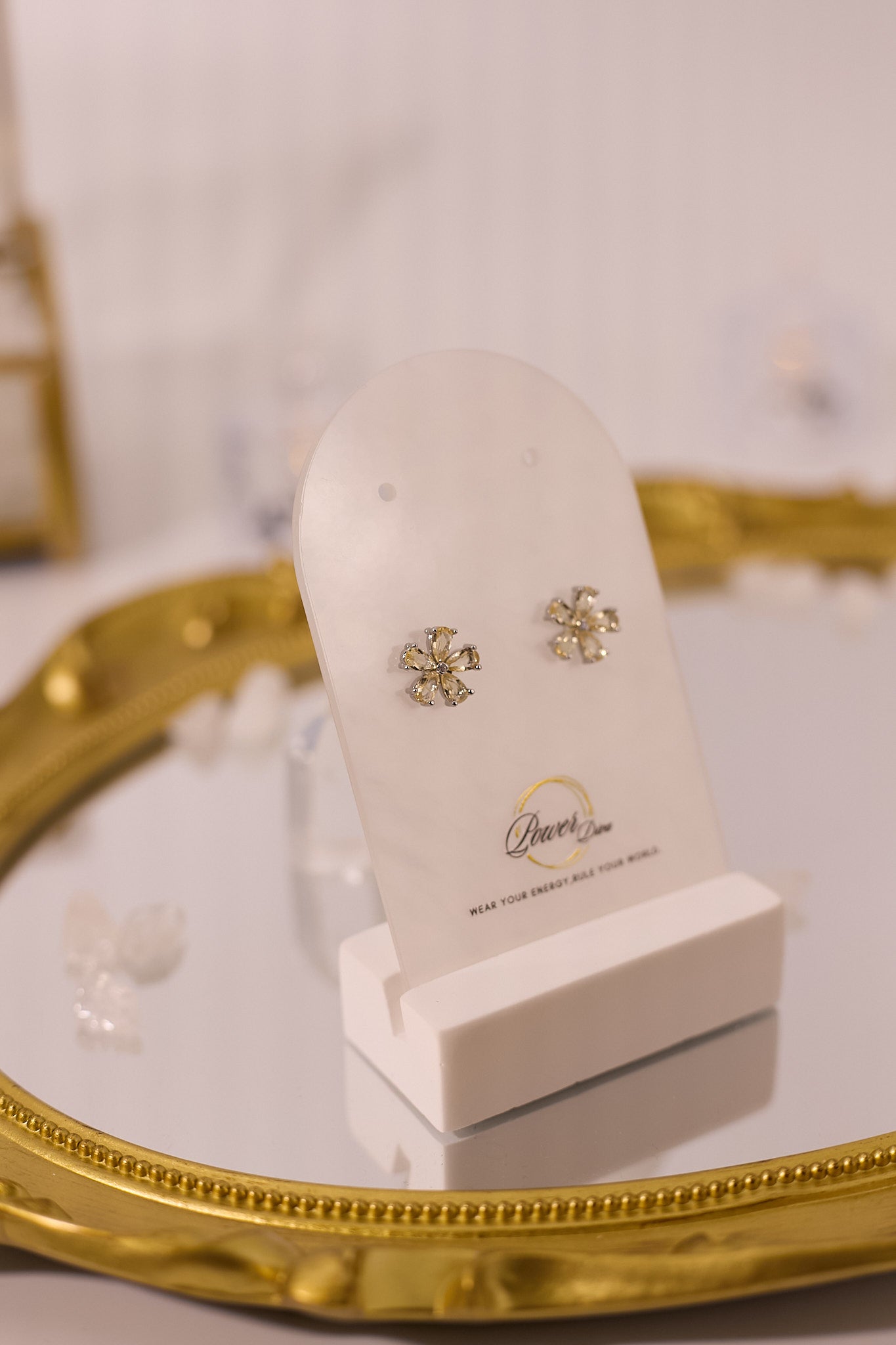 E070-Citrine Flower Earrings