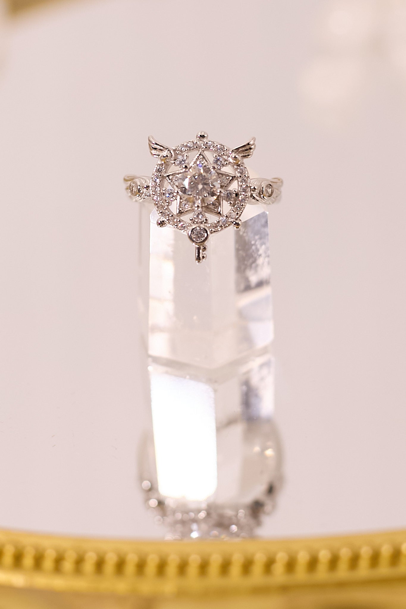 R050-Moissanite Star Shape Magic Array S925 Open Ring