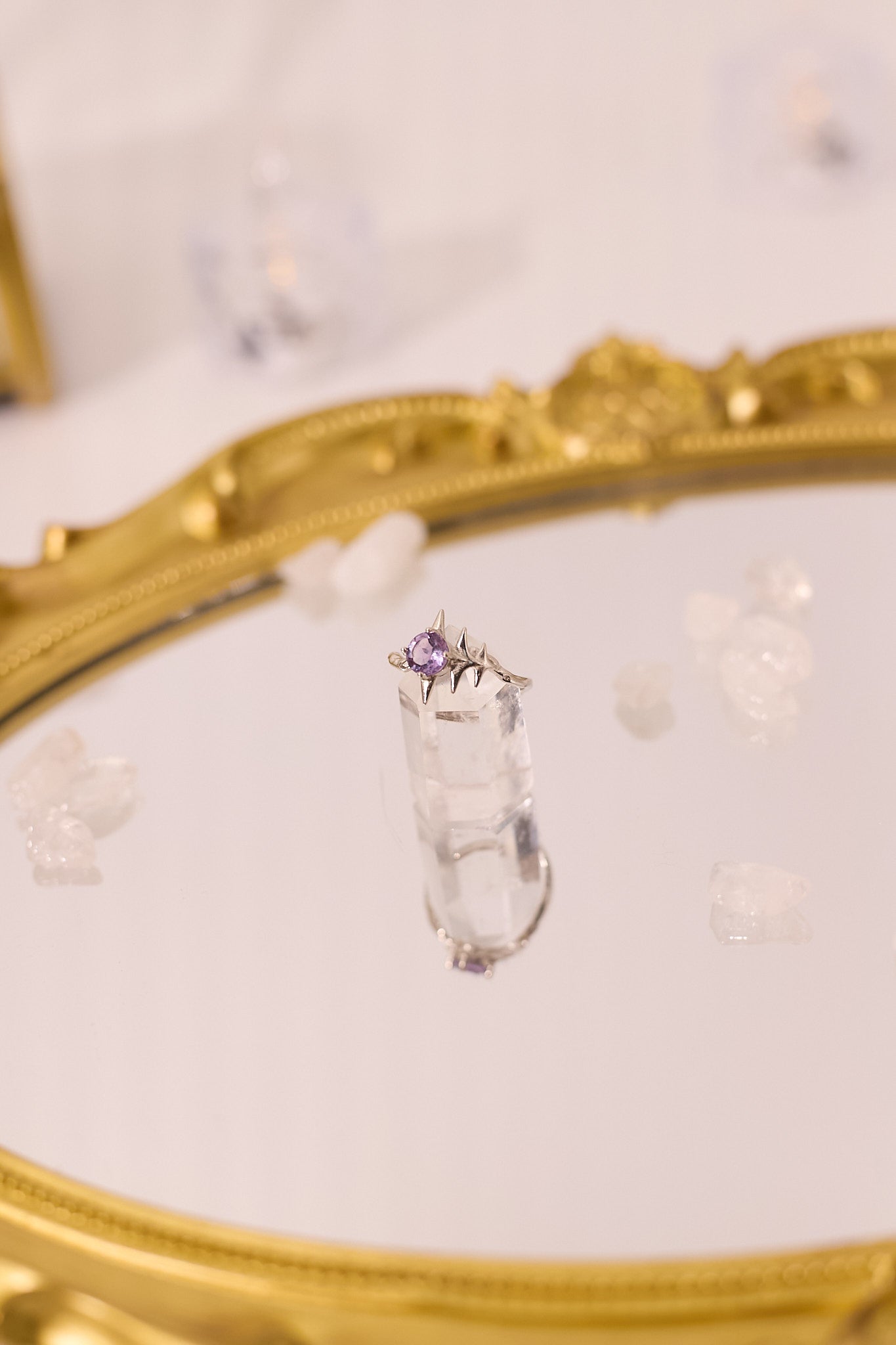 R053-Amethyst Pointed S925 Open Ring