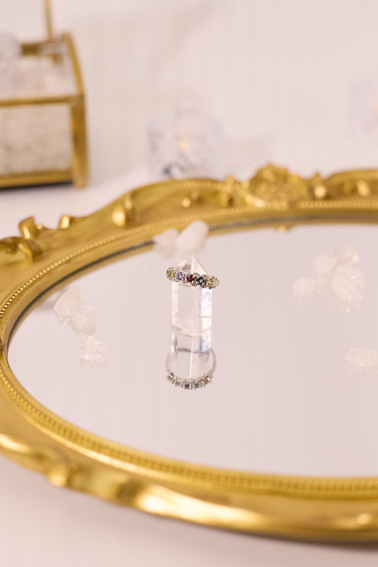 R059-Citrine, Topaz, Garnet, Tanzanite, Peridot S925 Open Ring