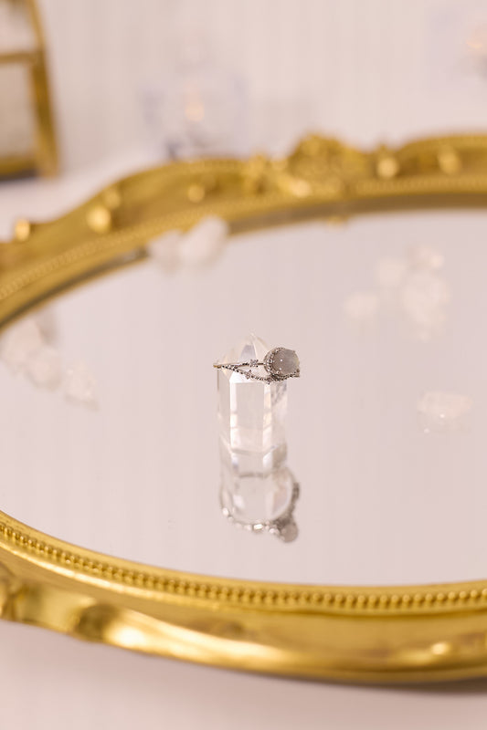 R062-Gray Moonlight S925 Open Ring