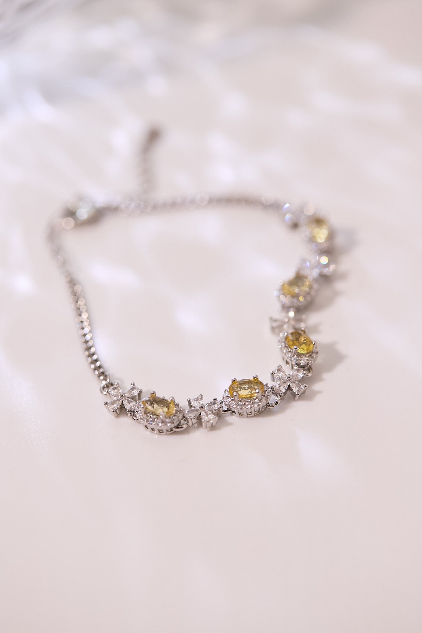 C054-黃晶蛋形手鏈