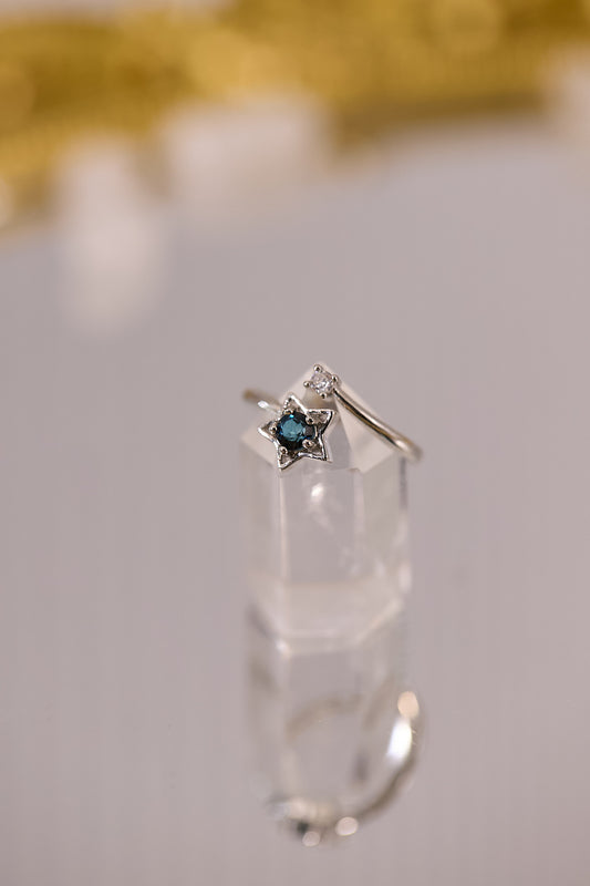 R089-托帕石星形開口戒指