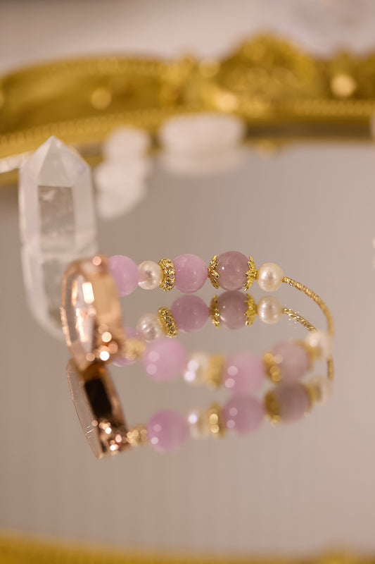 W005-紫鋰輝.淡水珍珠石英錶