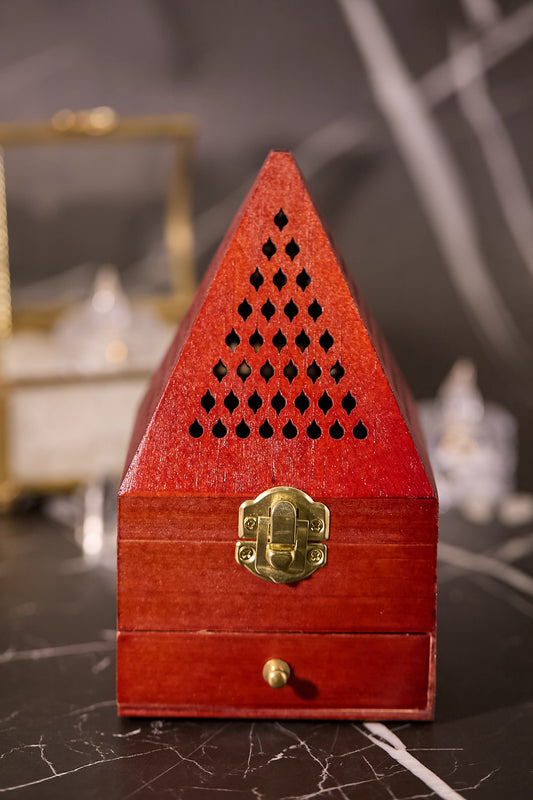 紅松木手串香燻消磁盒(小)