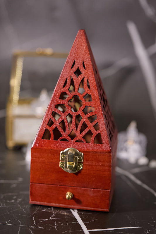 紅松木手串香燻消磁盒(大)