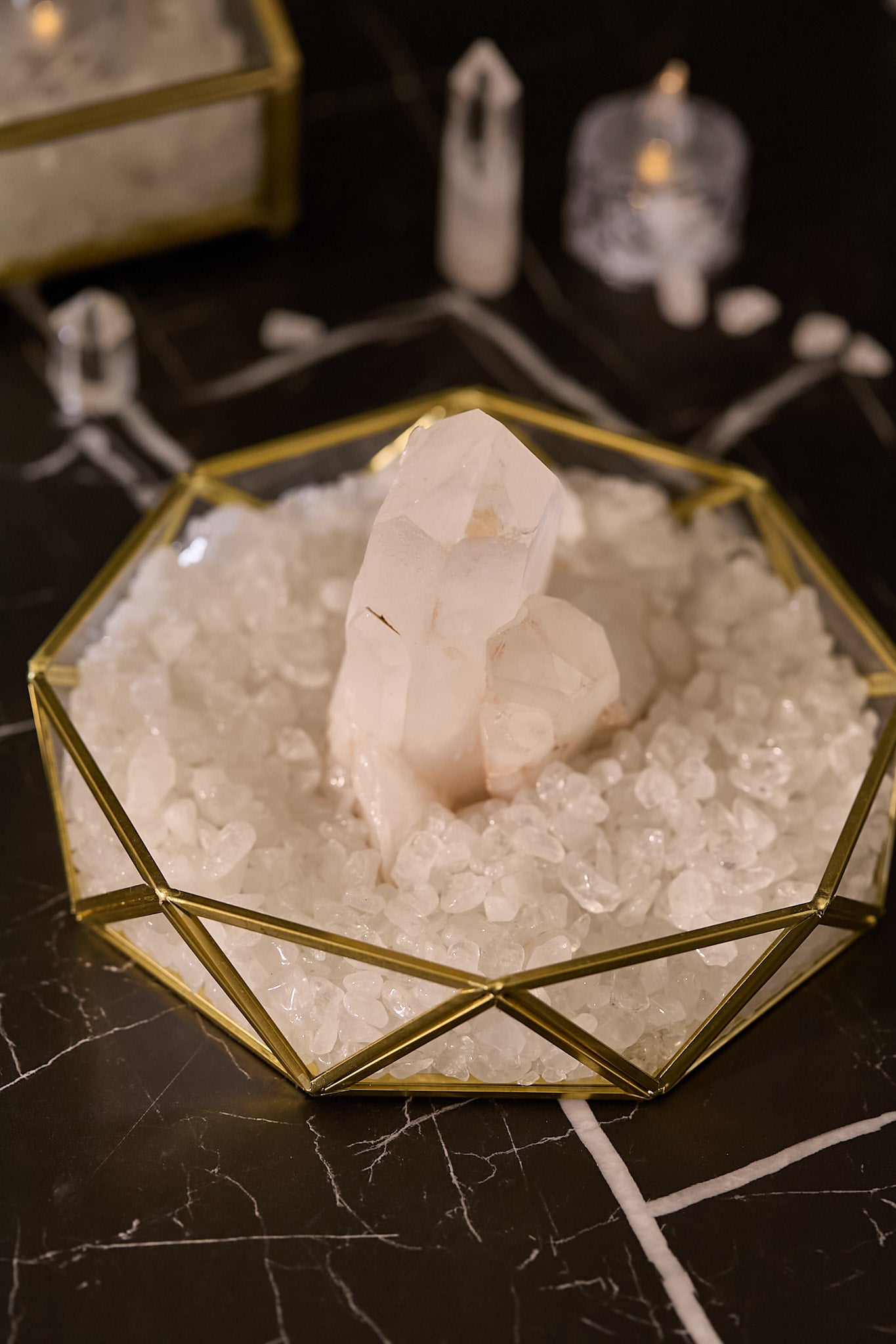 聚寶盤白水晶消磁套裝(中)