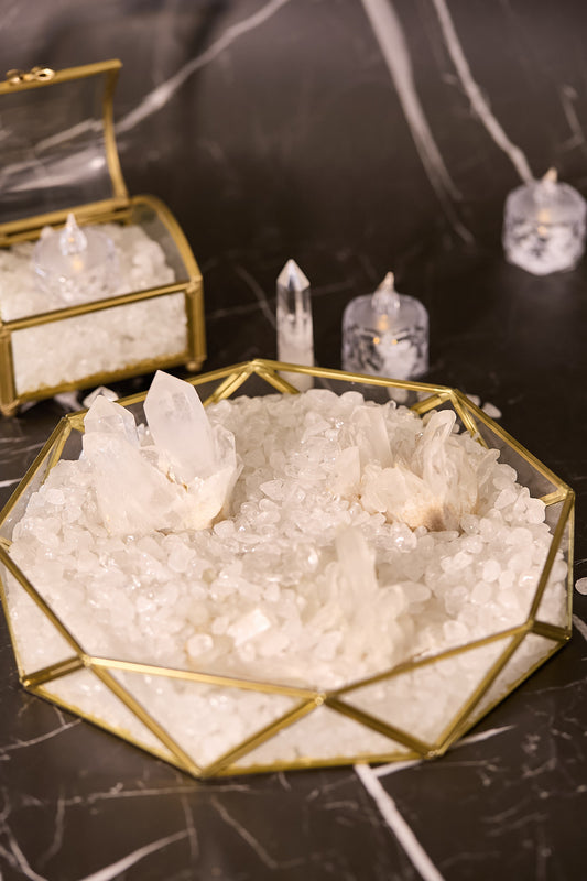 聚寶盤白水晶消磁套裝(大)