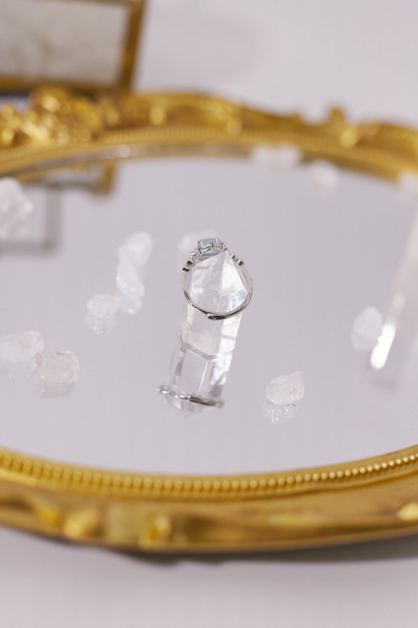 R029-Aquamarine zircon open ring