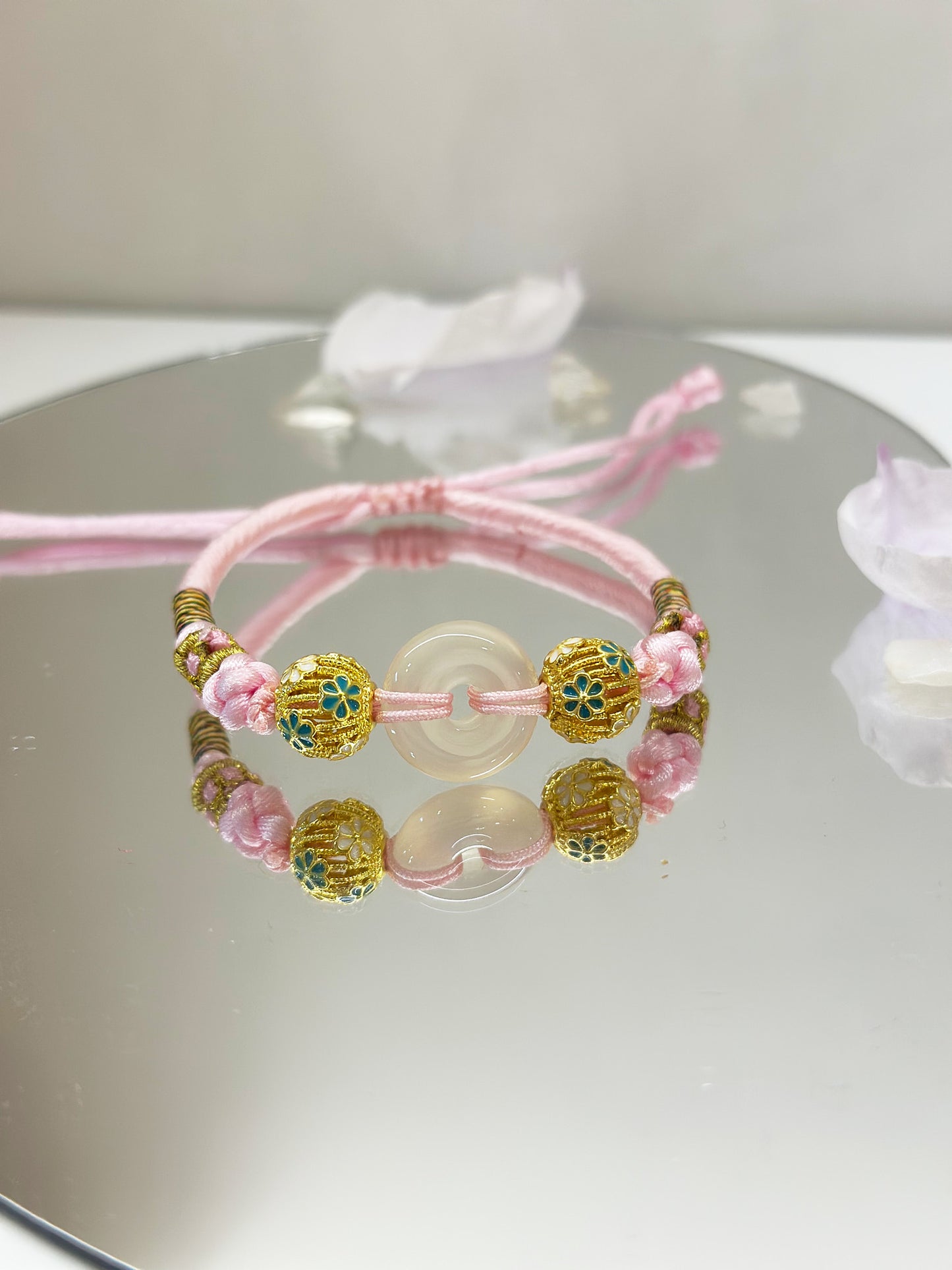 C104-冰種白玉髓平安扣小童手繩(包括加持)