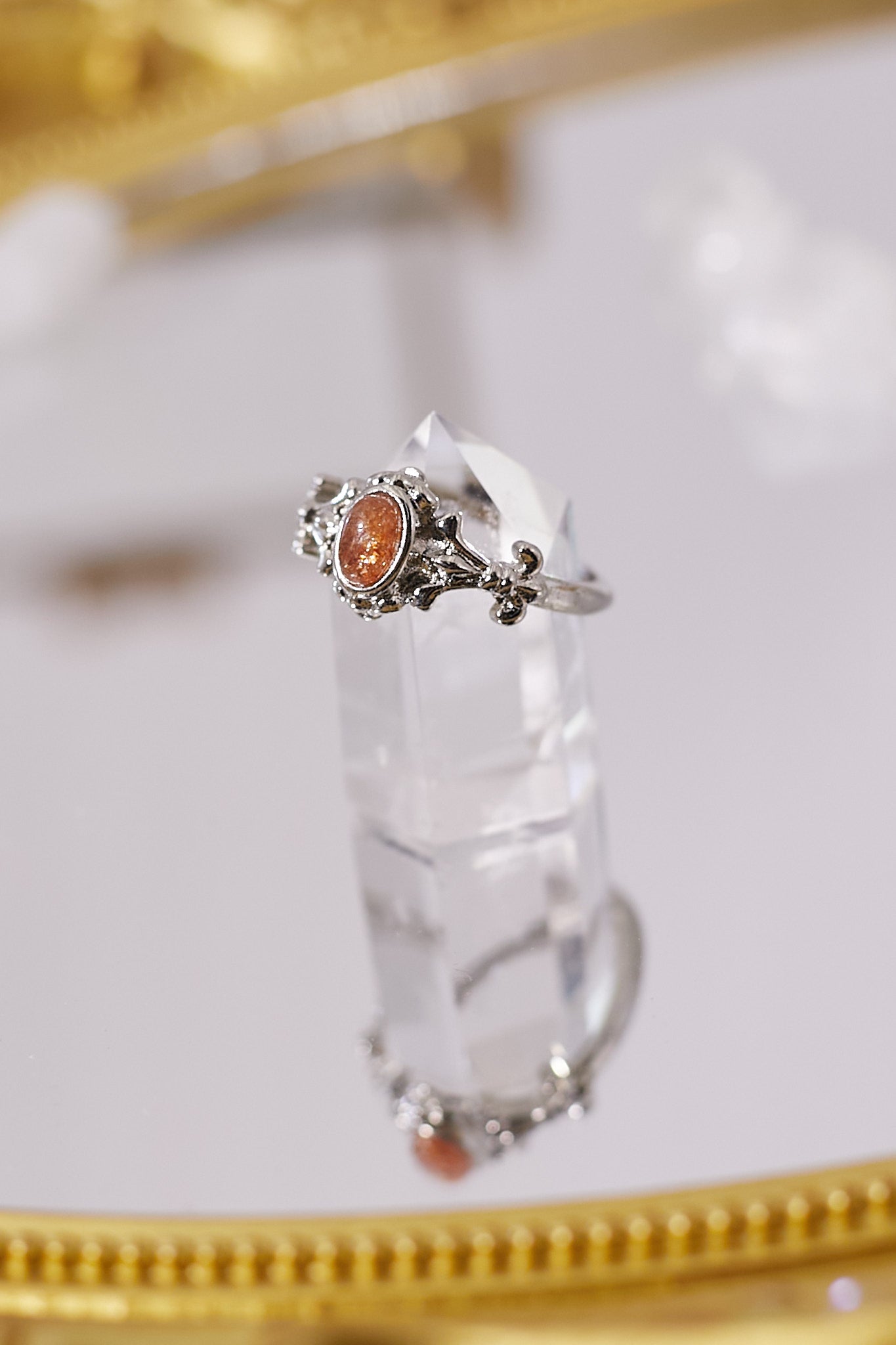 R040-Gold Sun Open Ring