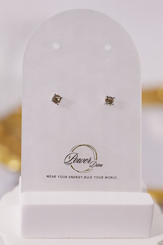 E025-Citrine Earrings (4mm)