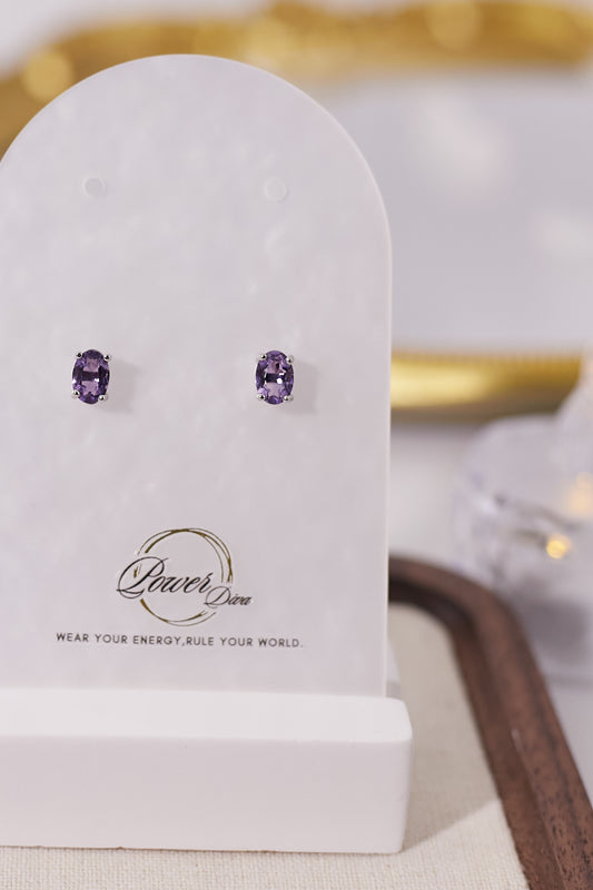 E032-Amethyst earrings (5*7mm)