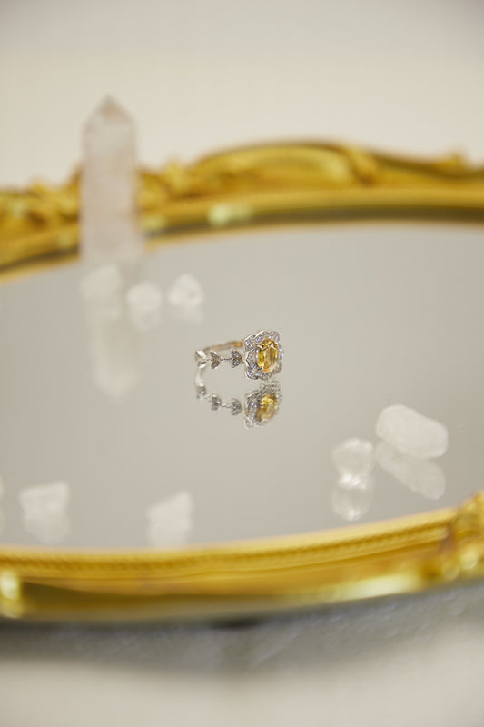 R002-Citrine S925 Open Ring