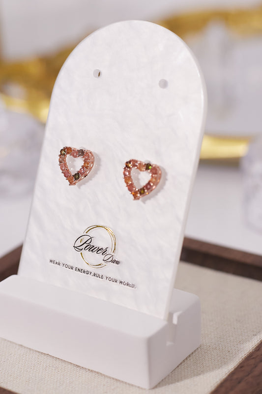 E047-Tourmaline heart-shaped earrings