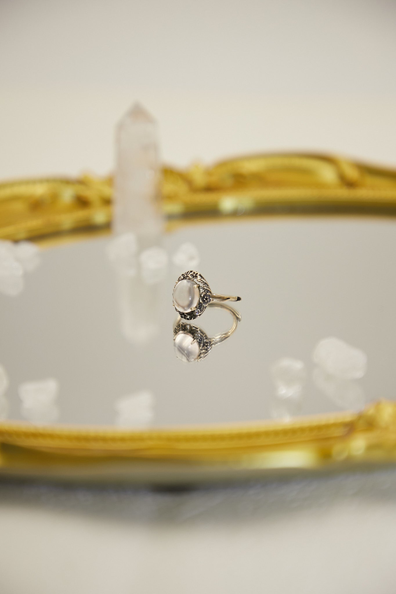 R006-Pink quartz S925 open ring