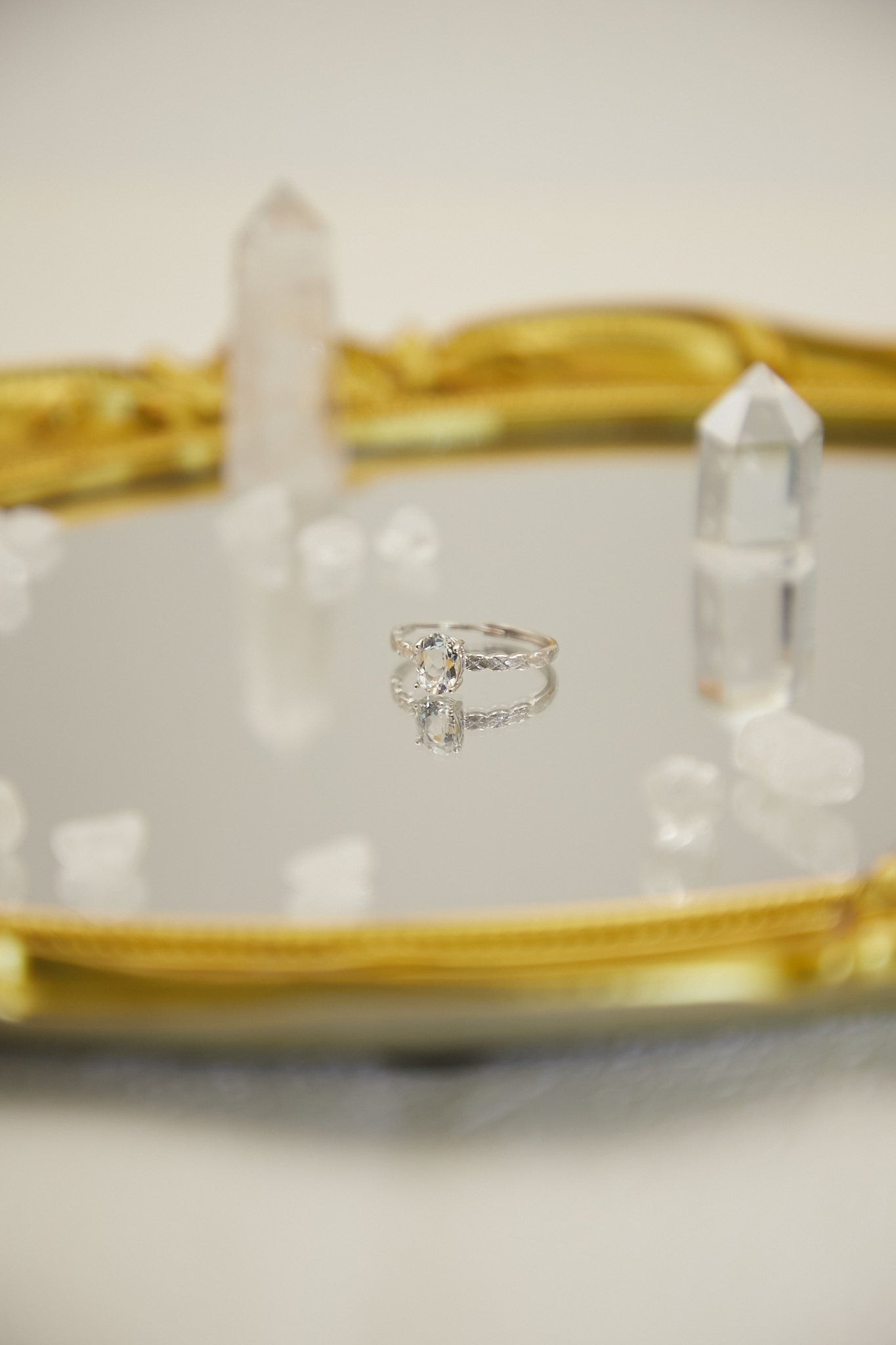 R008-White crystal S925 open ring