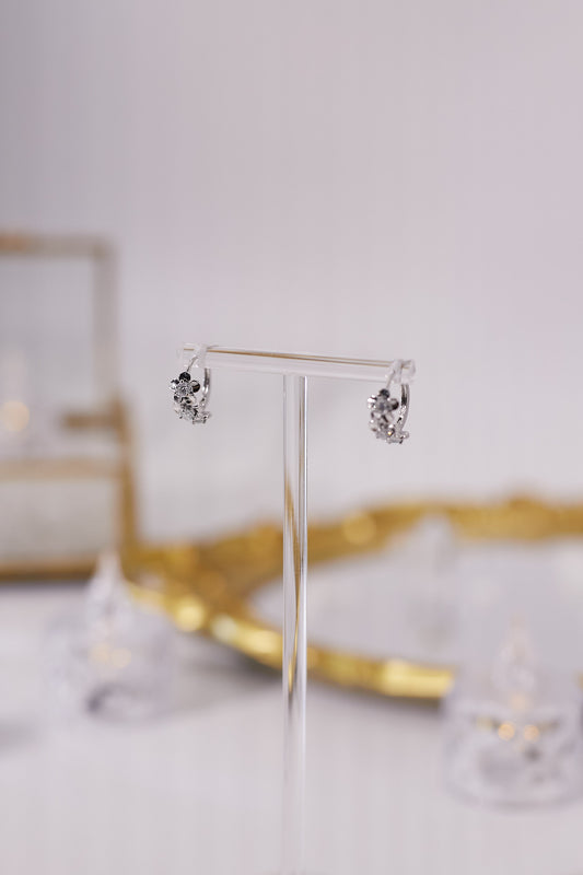 E050-Moissanite flower small earrings