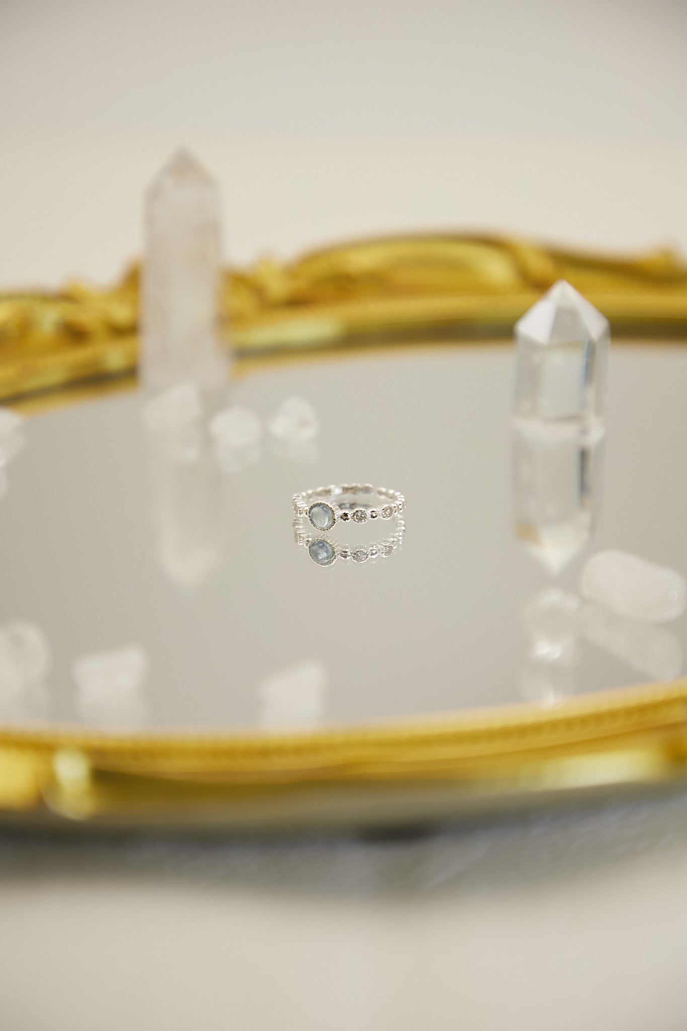 R012-Aquamarine S925 open ring