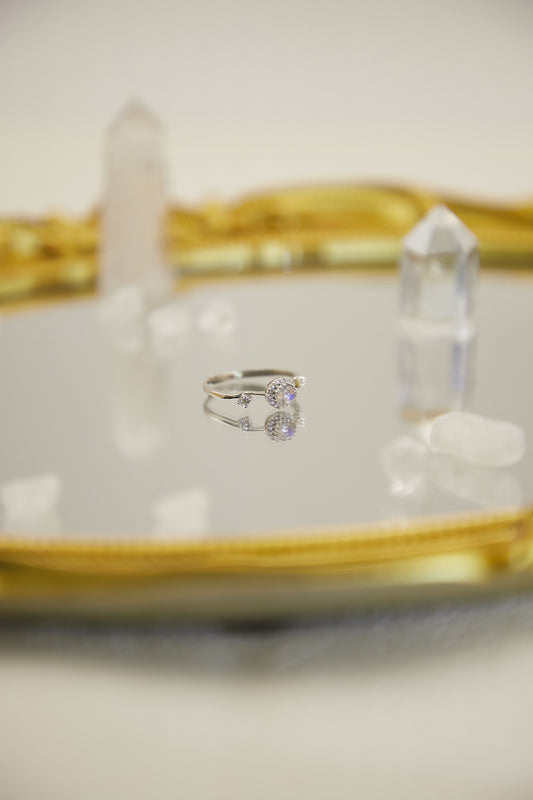 R019- Moonstone S925 open ring