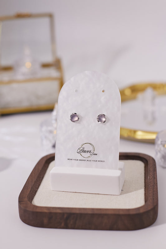 E059-Pink quartz earrings