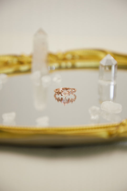 R021- Rose Quartz S925 Open Ring