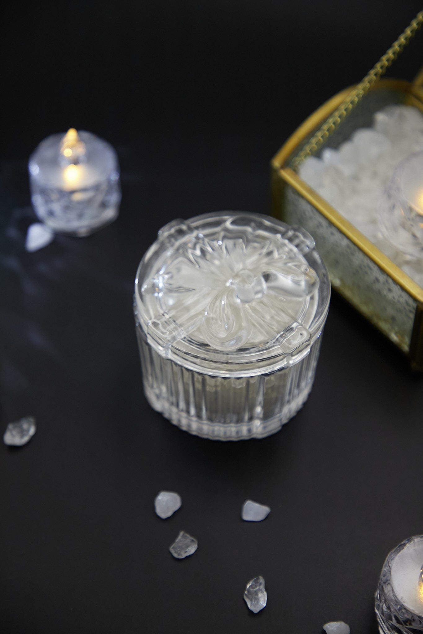 Small round glass box
