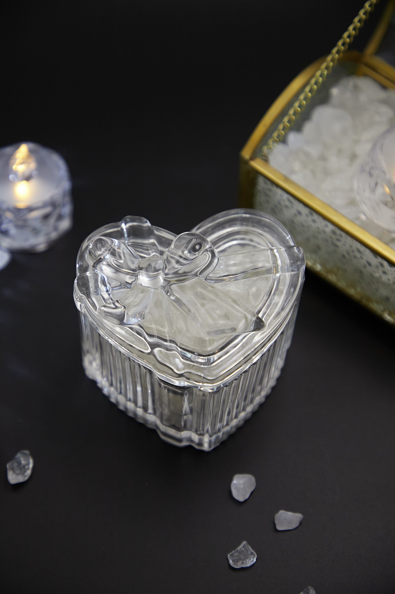 Small heart-shaped glass box