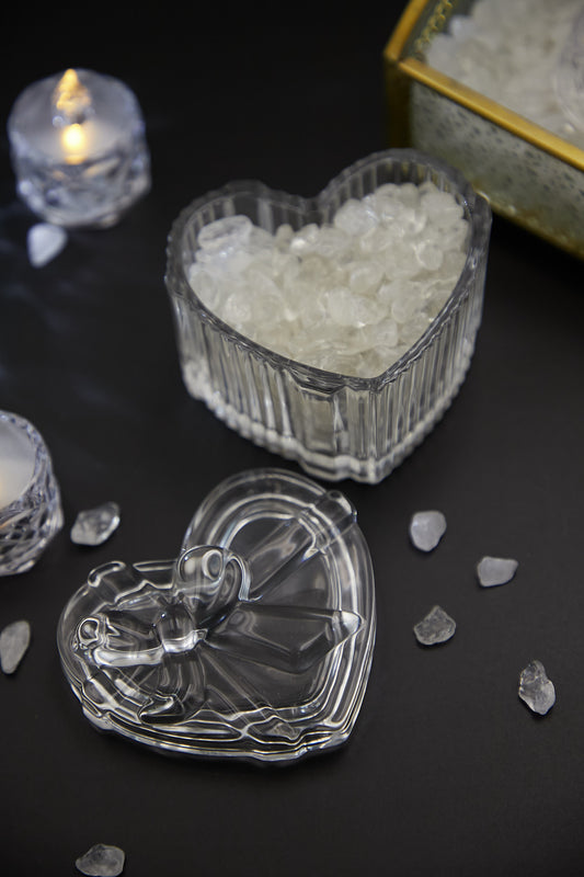 Small heart-shaped glass box