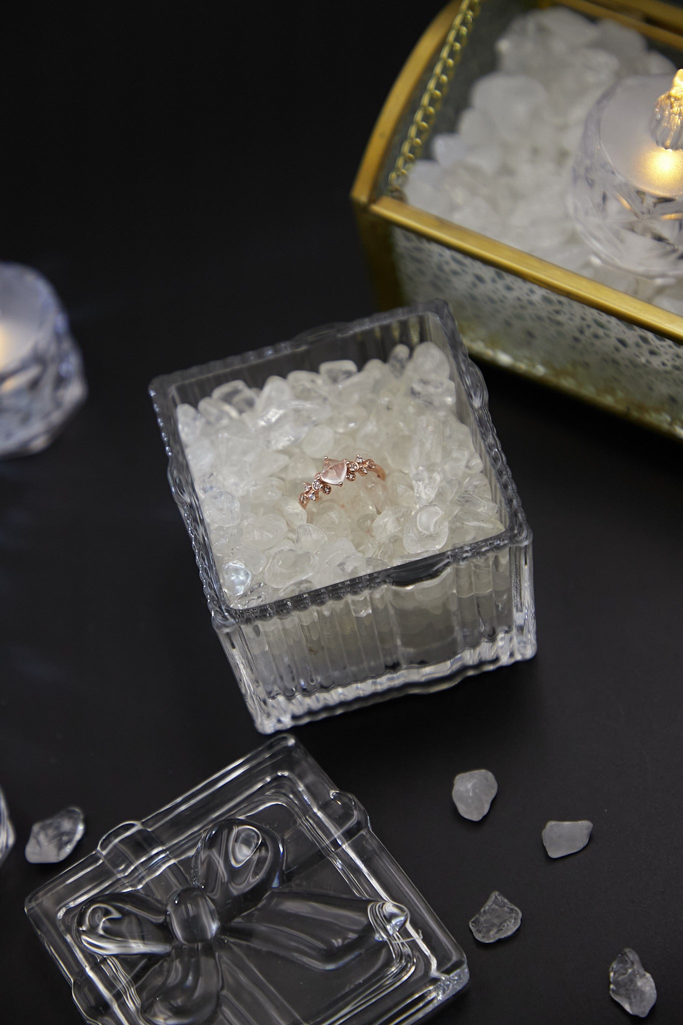 Small square glass box