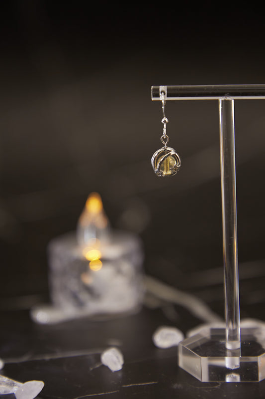 E014-Citrine Planet Ear Hook
