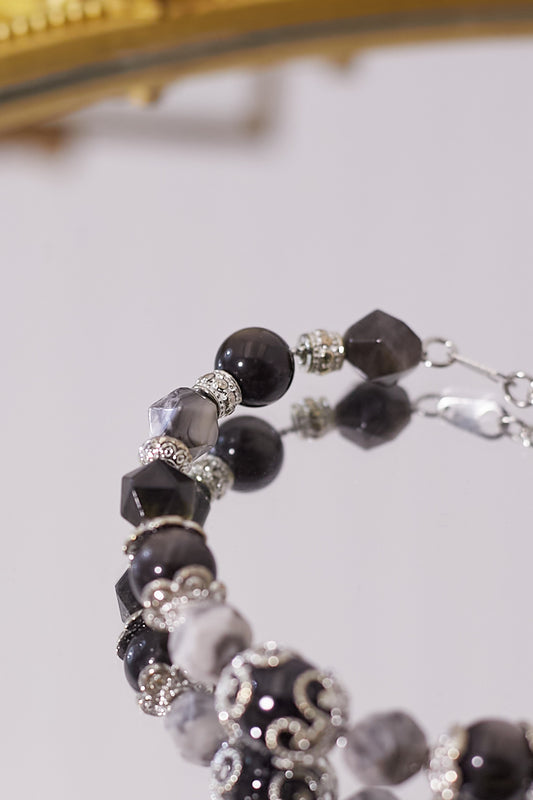 C035-Silver Obsidian·Map Stone