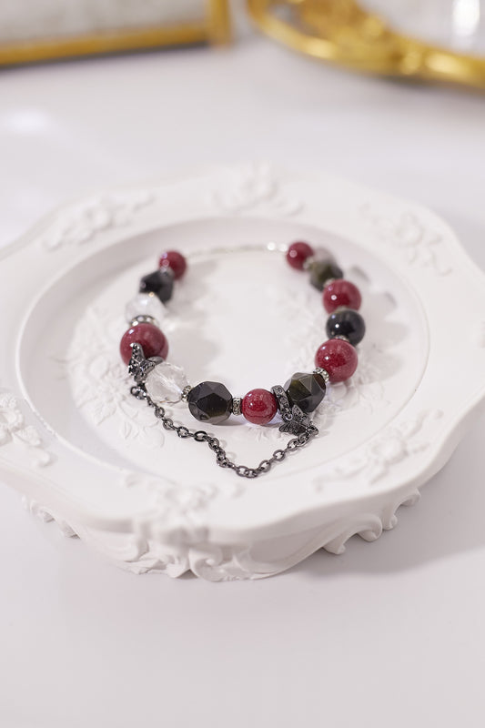 C027-Purple Gold Sand·White Crystal·Gold Obsidian