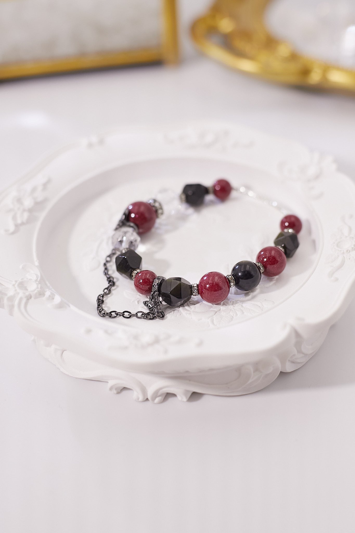 C027-Purple Gold Sand·White Crystal·Gold Obsidian