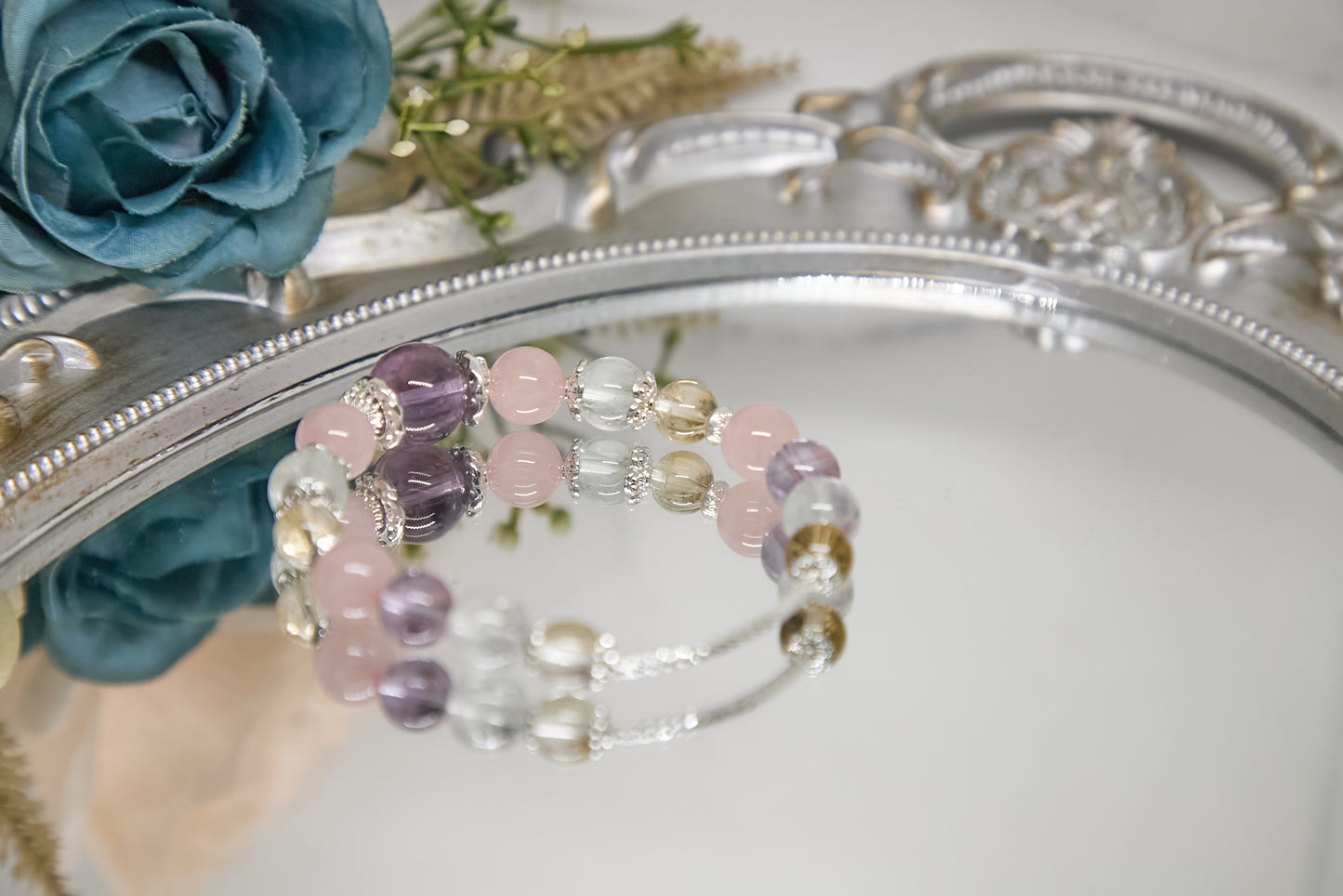 C009-Amethyst.Pink Quartz.Green Asahi.Citrine