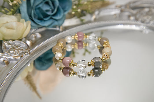 C010-Alashan. White crystal. Freshwater pearl