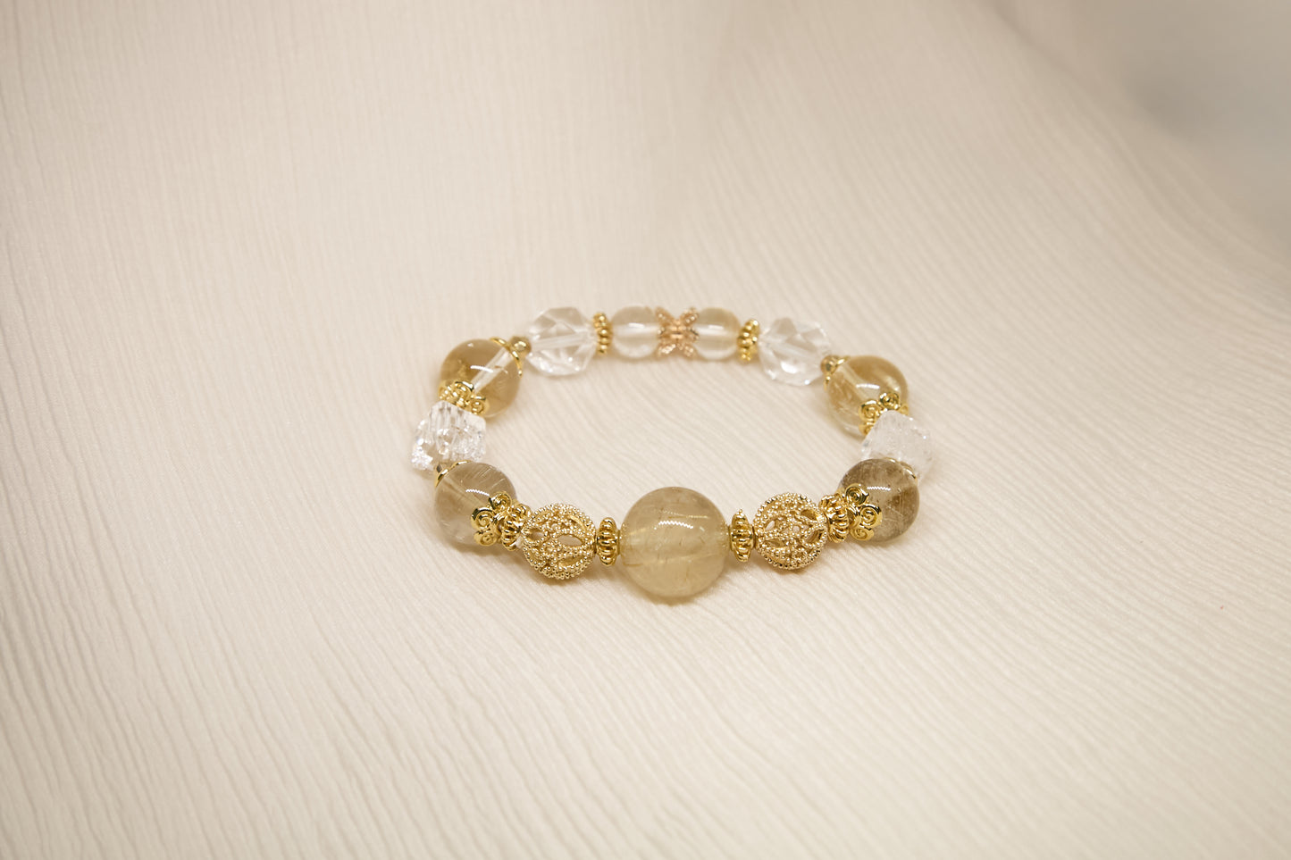 C007-Rose Quartz, White Quartz, Citrine, White Asai