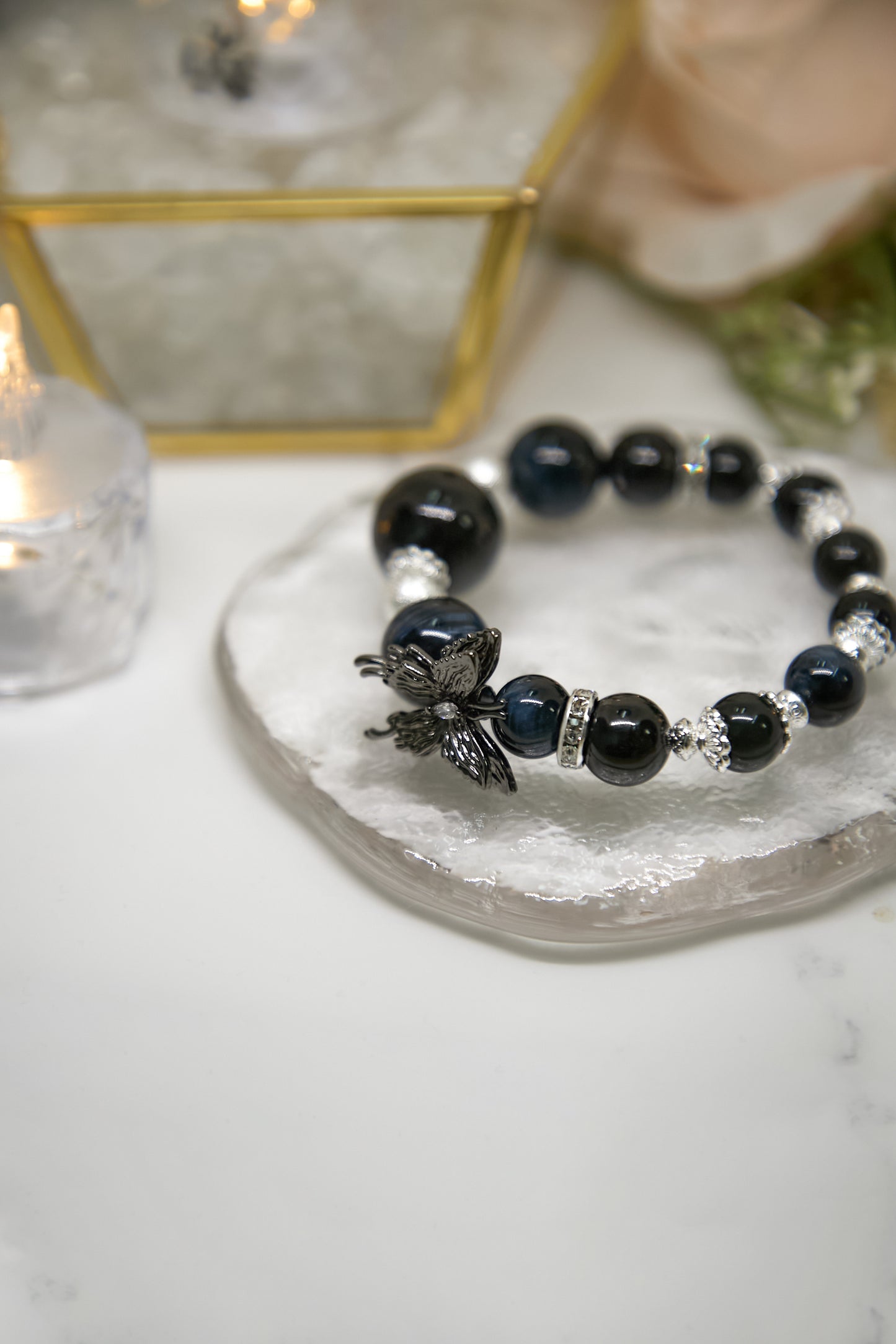 C021-Golden Luck Stone・Lightning Tiger Eye Stone・Silver Obsidian