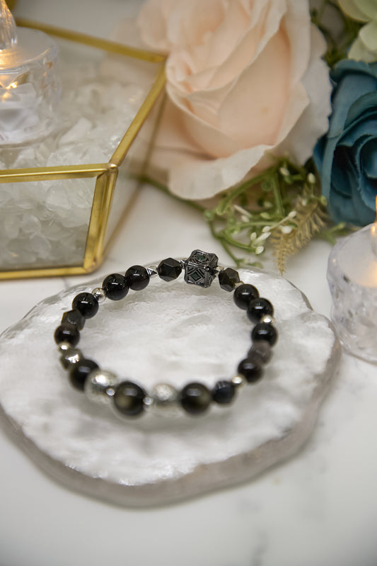 C022-Black Gold Obsidian・Silver Obsidian・Gold Obsidian