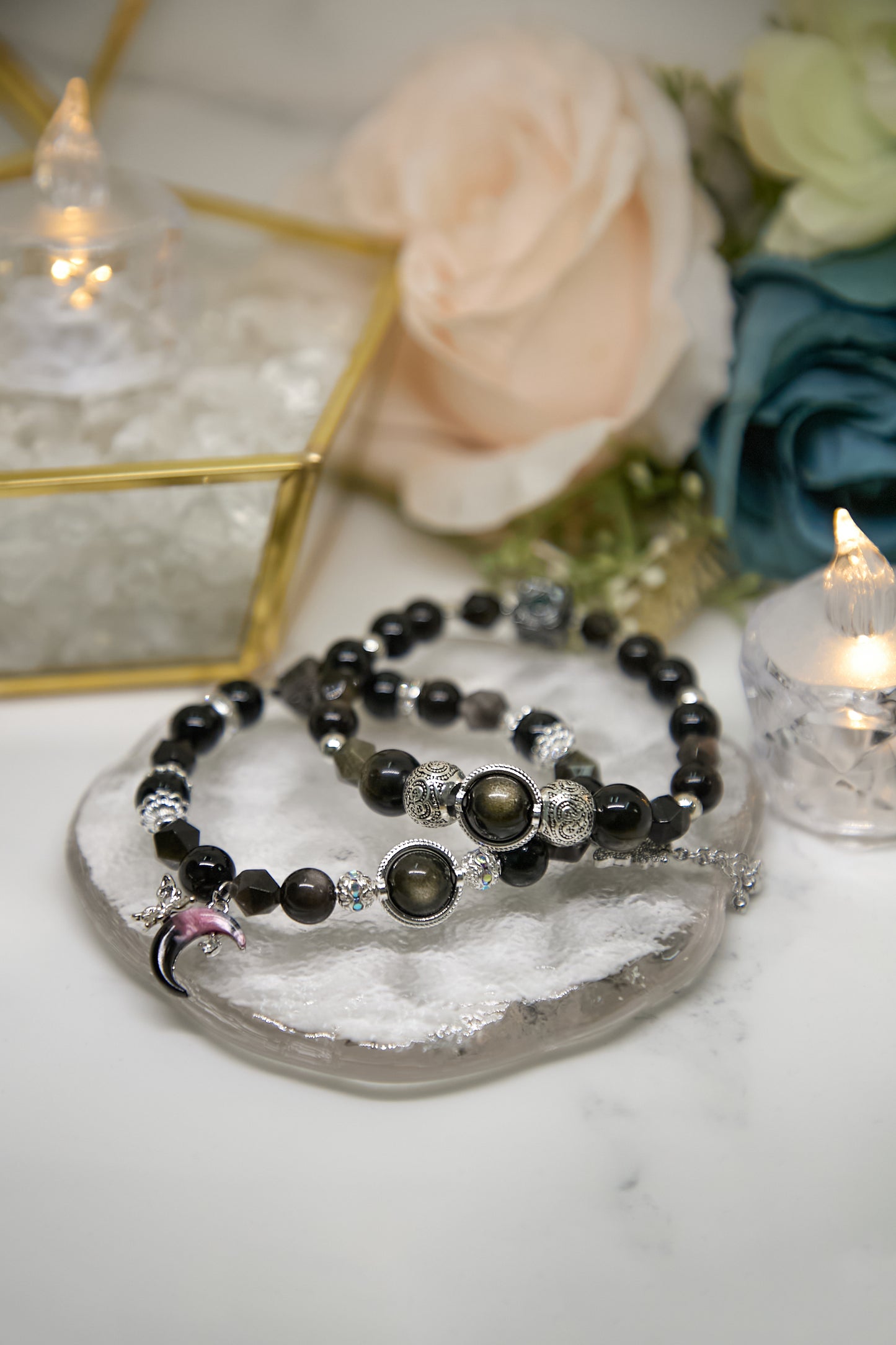 C023-Black Gold Obsidian・Silver Obsidian・Gold Obsidian