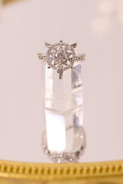 R050-Moissanite Star Shape Magic Array S925 Open Ring