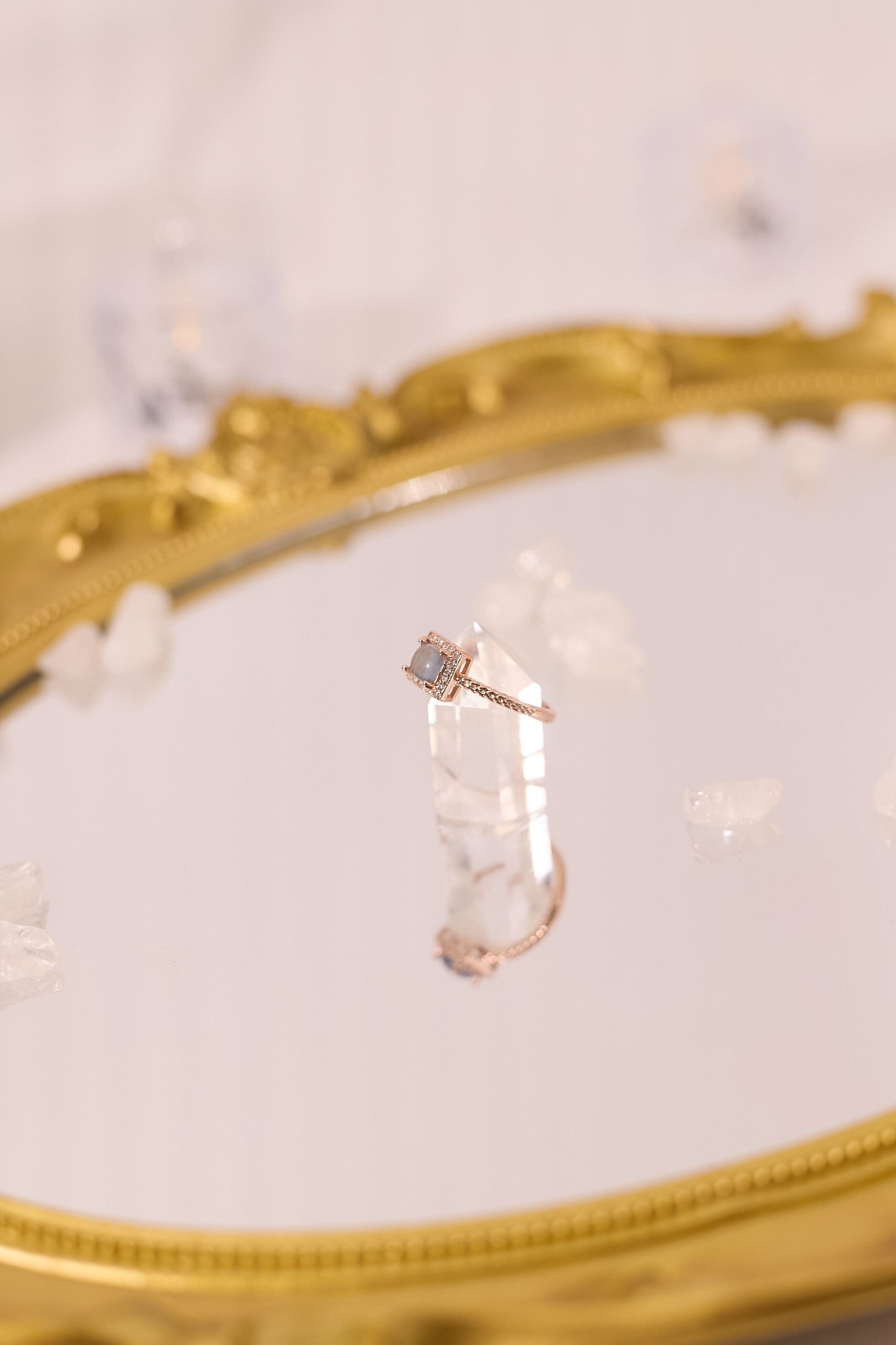 R051-Aquamarine Square S925 Open Ring