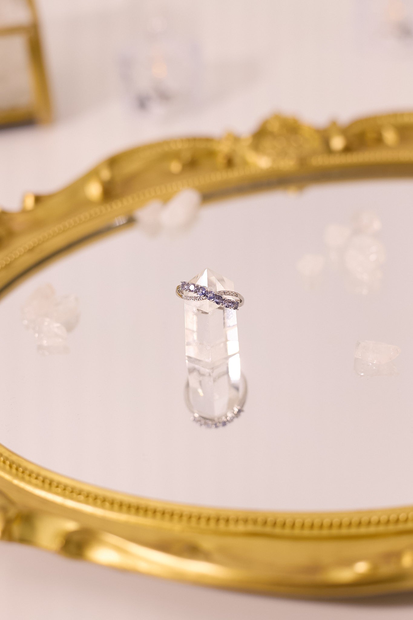 R054-Tanzanite X-shaped S925 open ring