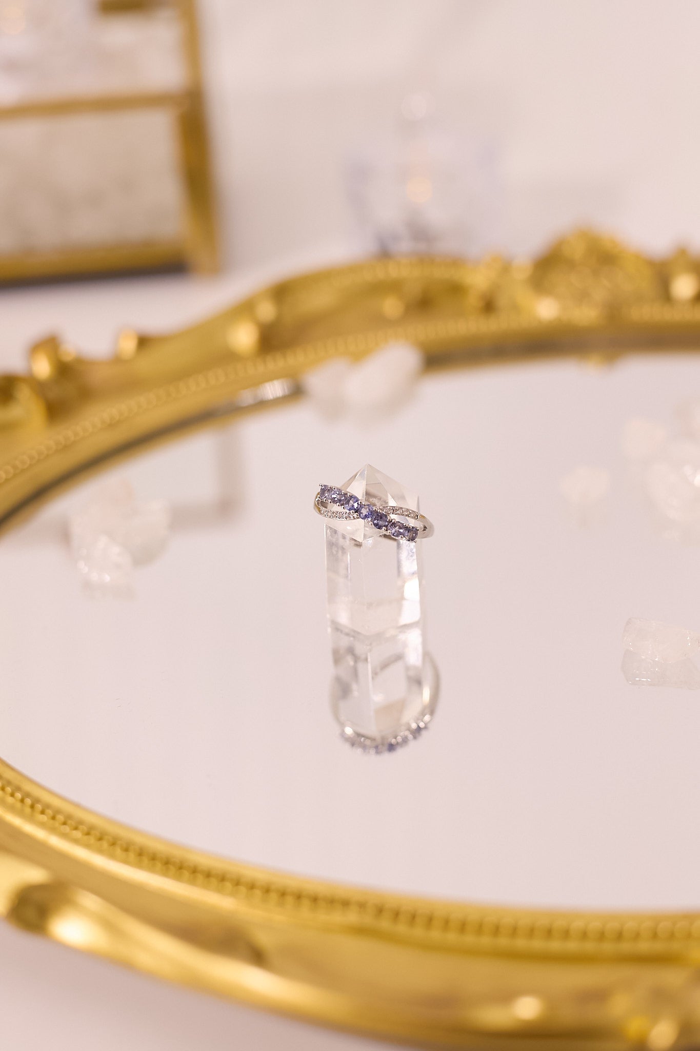 R054-Tanzanite X-shaped S925 open ring