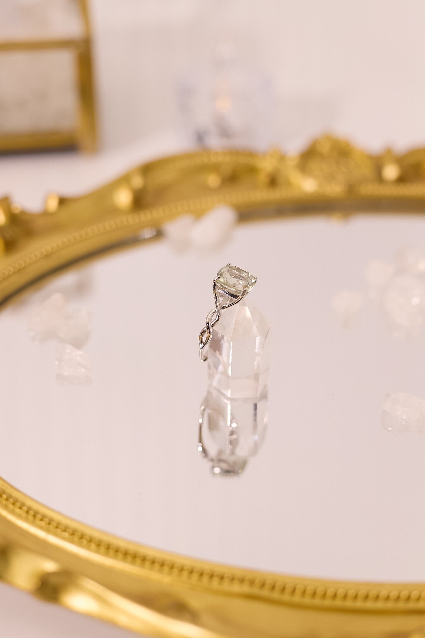 R055-Green Asai cut S925 open ring