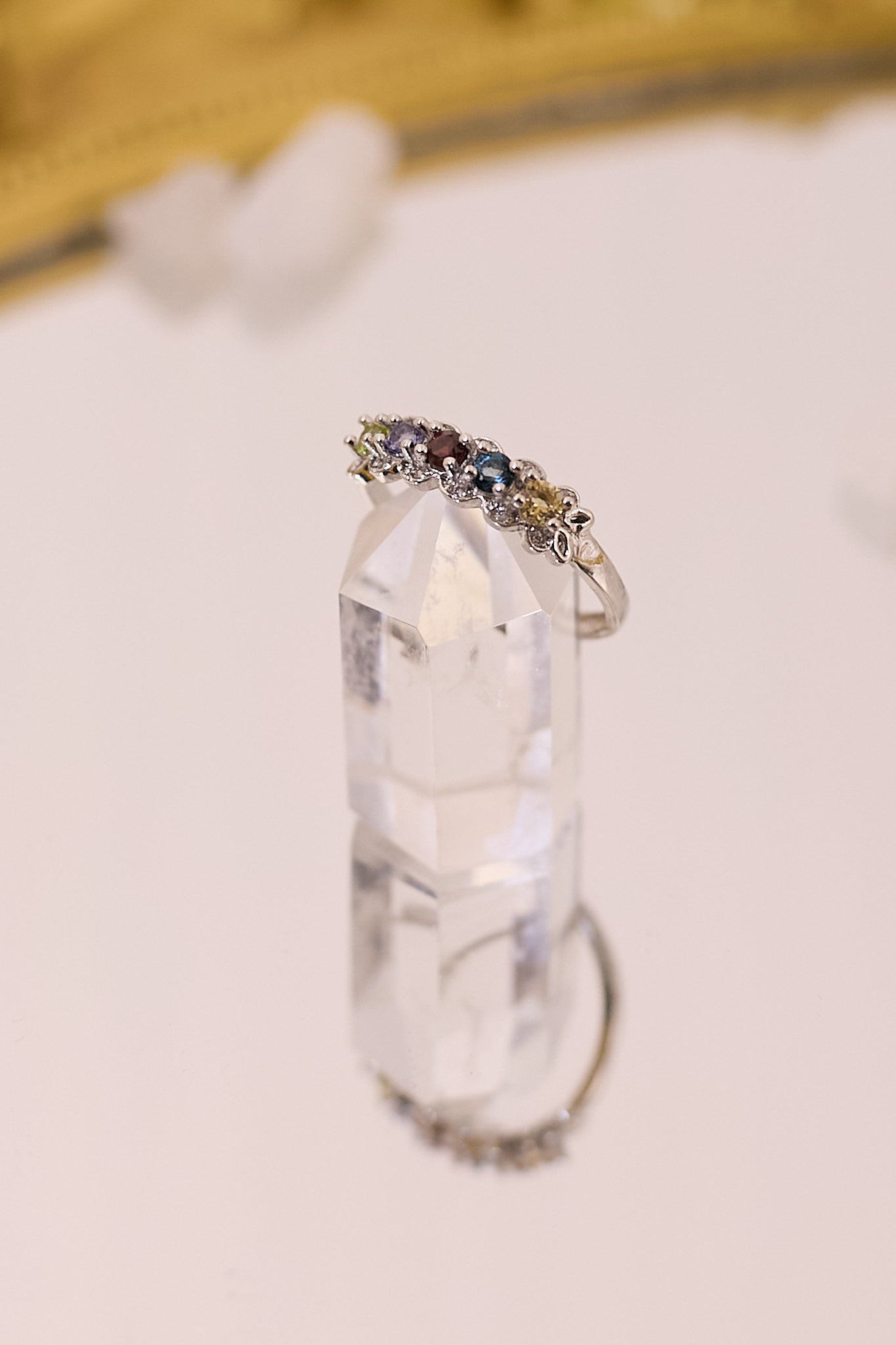R059-Citrine, Topaz, Garnet, Tanzanite, Peridot S925 Open Ring