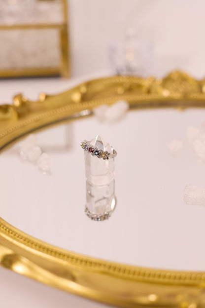 R059-Citrine, Topaz, Garnet, Tanzanite, Peridot S925 Open Ring