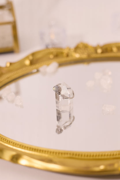 R062-Gray Moonlight S925 Open Ring