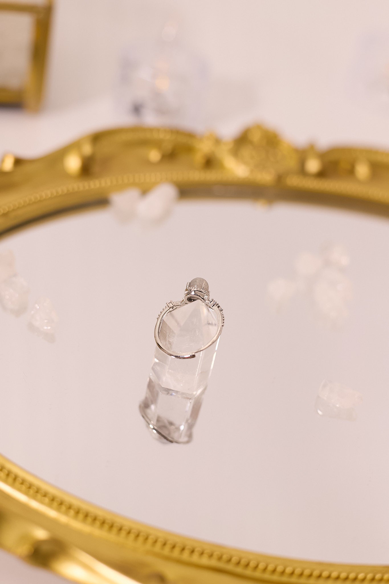 R062-Gray Moonlight S925 Open Ring