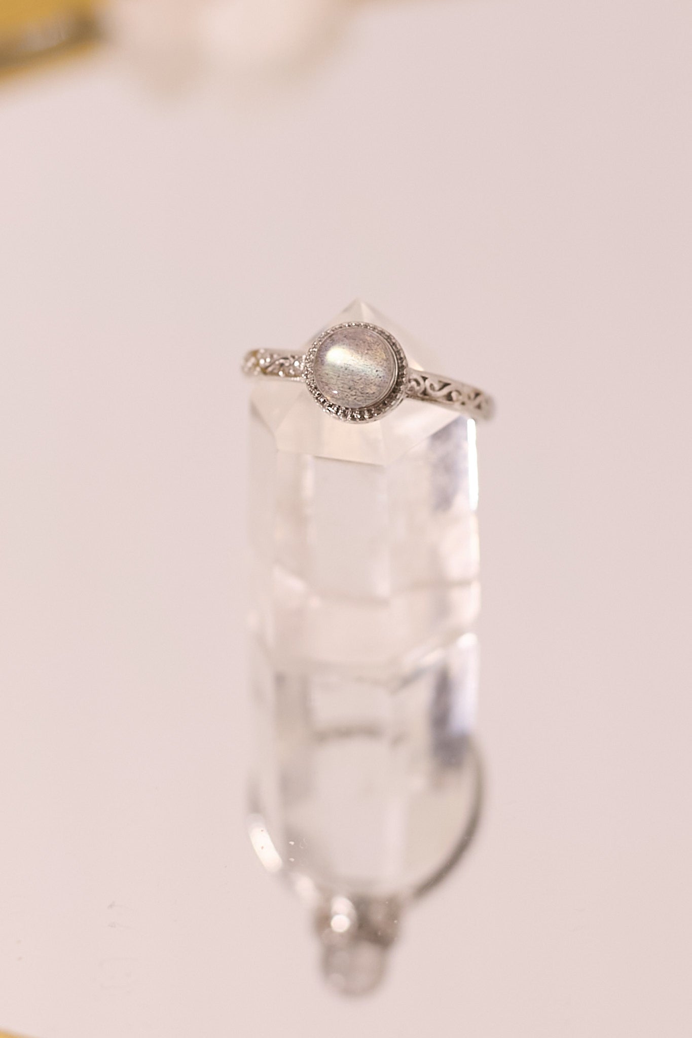 R063-Gray Moonlight S925 Open Ring